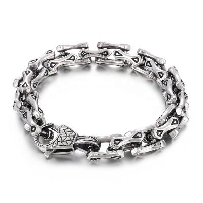 China Wholesale High Quality Vintage Vintage Bone Shaped Bike Chain Titanium Steel Bracelet For Men for sale