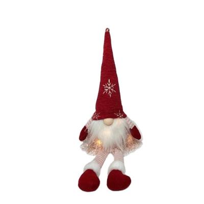 China Good Quality Fancy Christmas Fabric Appropriate Prices Gnomes Lights Plush Doll Ornaments for sale