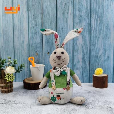 China Easter Sitting Rabbit Bunny Figurines Green Small Rabbit Adorable Rabbits Doll for sale