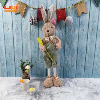 China Adorable Adorable Standing Plush Easter Bunny Handing Shovel Carrot New Spring Easter Bunny Custom Item for sale