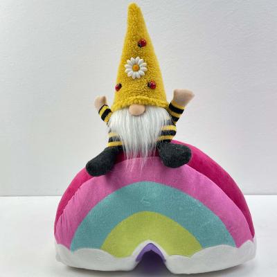 China Eco-friendly Fashionable Faceless Dwarf Plush Rainbow Base Cloth Irish Gnome Doll For Gift for sale