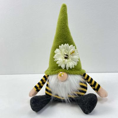 China New Decorative Cloth Plush Bumble Bee Gnome Yellow Farm Craft Dwarf Home Decor For Summer for sale