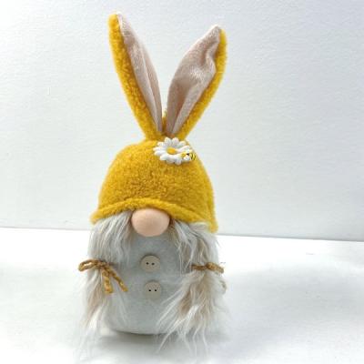 China Handmade Polyester Easter Spring Decoration Rabbit NISSE Holiday Party Gift Hat With Flower Honey Rabbit Lovely Dwarf Decoration for sale