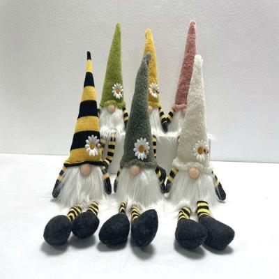 China Handmade Plush Factory Christmas Decorations Spring Flowers Bees Sitting Elves Easter Long Legged Gnomes for sale