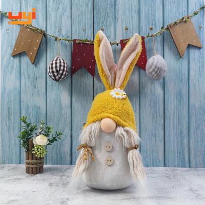 China New Design Eco-Friendly Spring Home Decor Materials Easter Decorations Elf Indoor Dwarf Couple Gnomes With Bunny Ears for sale