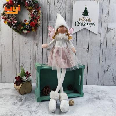 China High Quality Craft Christmas Ornament Gifts / Fabric Christmas Decoration Little Angel Sitting Table Decoration for sale