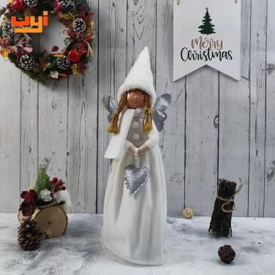 China Contemporary High Quality Holiday Present Christmas Gifts Holding Ornaments Nerved Girl Lovely Plush Angel Winter Home Decor Craft for sale