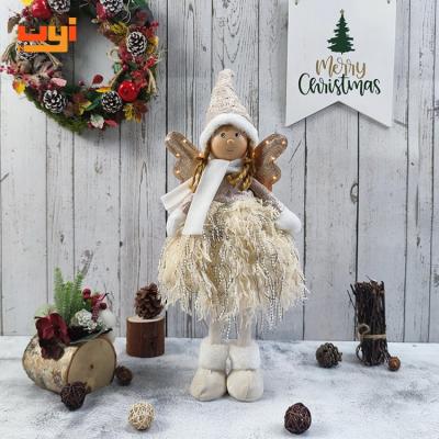 China Christmas Angel Ornaments Christmas Cloth Home Decoration Table Top Decor Handmade Christmas Decoration Christmas Gifts With Wing for sale