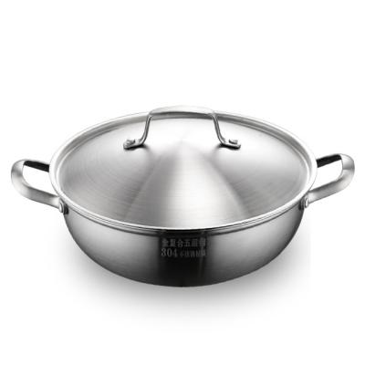 China Sustainable High Quality Stainless Cooking Tableware Stainless Steel Hot Pot For Kitchen School Canteen for sale