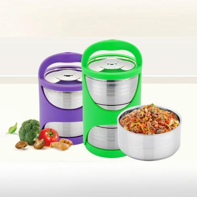 China 3Tier Thermos Lunch Container Food Bento Lunch Box Stainless Steel Kitchenware for Sustainable Gift and Outdoor for sale