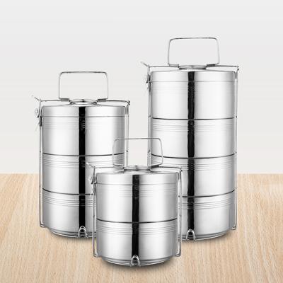 China 2/3/4 Layer 304 Bento Tiffin Box Stainless Steel Viable Lunch Box for sale