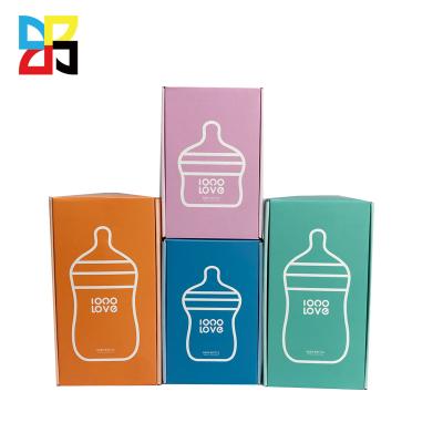 China Wholesales Recycled Materials Printing Box Cute Foldable Baby Bottle Recycled Paper Packaging Box Printed Custom Logo Ad Box for sale