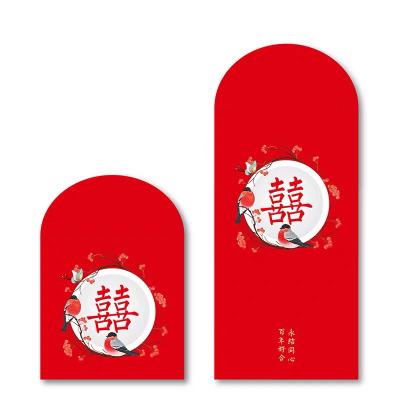 China Latest Luxury Velvet Paper Red Gift Envelope Decoration Package Design For Chinese New Year Wedding Red Packet for sale