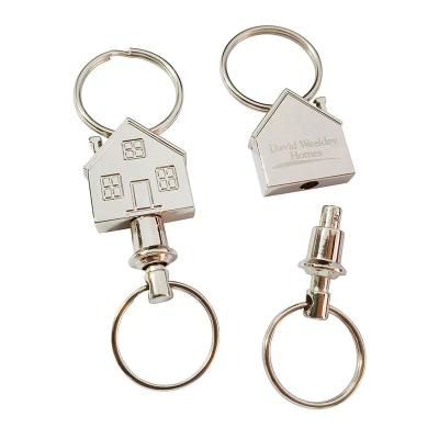 China Metal Creative House Modeling Stretch Key Chain Zinc Alloy Telescopic Key Chain Hot sale Removable Key Pendant for sale