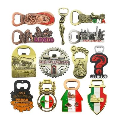 China Metal Custom 3d metal travel souvenir gifts keychain Beer Bottle Opener Key Chain for sale