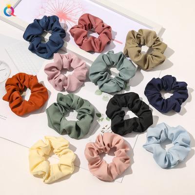 China Hot Selling INS Mori Style Solid Color Scrunchies Ponytail Holder Hair Ties for sale