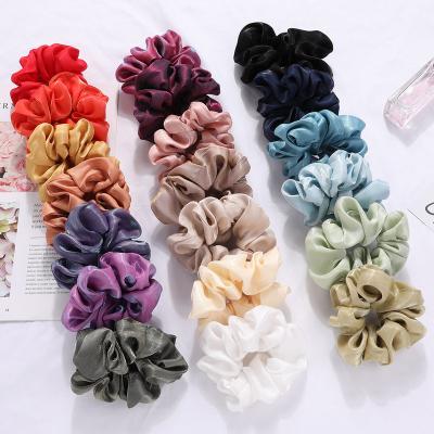 China Wholesale Scrunchies Women Hot Selling Simple Fashionable Imitated Silk Fabric Scrunchies for sale