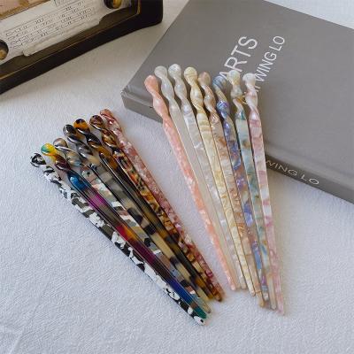 China Simple Retro Turtle Hairpin Hairpins Japanese Style Acetate Hairpins 17.6cm Long Hairpins For Women for sale