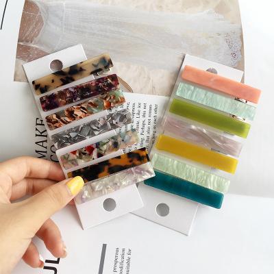 China Rectangular line hair clip acetic acid platypus hair clips hair clip simple Korean Japanese hair ornament one bang for sale