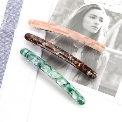 China New Retro Hair Clip Color Hair Accessories Acetic Acid Band Single Spring Clip 10cm Long for sale