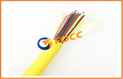 China Cable óptico de la fibra interior de la base de Corning 48, cable de fribra óptica tensado del filamento del almacenador intermediario 12 en venta