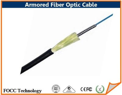 China Waterproof Flexible Armored Fiber Optic Cable 2 Core Round Type , Tight-buffered for sale