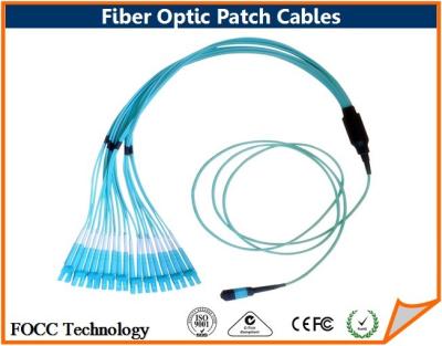 Chine Brins optiques MPO de fibre 24 aux câbles à plusieurs modes de fonctionnement de correction de l'évasion OM3 de LC à vendre