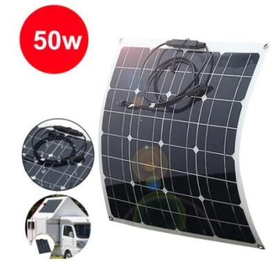 China 50W Solar Panel Monocrystalline Semi Flexible Portable Solar Panel For Rv 555mmx535mm for sale