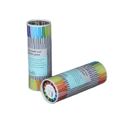 China Recycled Materials Custom Black Color Cylinder Box Printed Kraft Round Kraft Paper Tube for sale