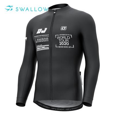 China SWALLOW Cycling Black Long Sleeve Fleece Breathable Winter Custom Mens Thermal Windproof Tank Top for sale