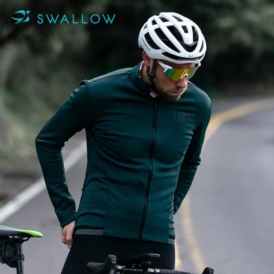 China Breathable Custom Black Thermal Winter Bike Riding Fleece ODM SWALLOW Cycling Jacket Men for sale