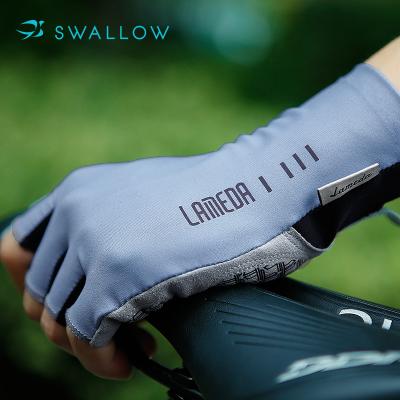 China Unisex SWALLOW OEM Breathable Sweat Wicking ODM Cycling Half Finger Cycling Gloves for sale