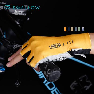 China SWALLOW Unisex Sublimation Printing Breathable Half Finger Cycle Riding Sports Cycling Gloves Custom Made for sale