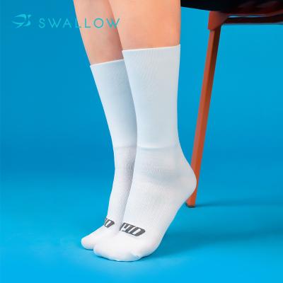 China Custom Made Cycling Socks Breathable SWALLOW Quick Dry Wicking Wholesale Mens Sweat Socks for sale