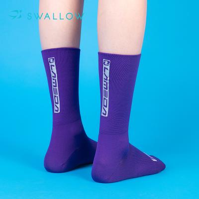 China Wholesale Quick Dry SWALLOW LAMEDA Reflective Updraft Breathable Men Branded Cycling Socks Custom Made for sale