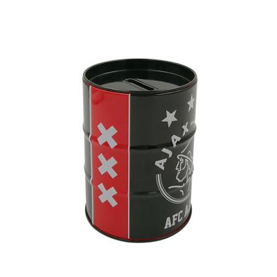 China round tin bank round metal bank, round tin bank with cmyk printing for sale