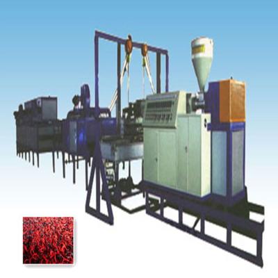 China PVC spinning carpet making machinery / Plastic coil mat extrusion line for sale