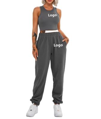 China Breathable Women Girls Fitness Streetwear Teams Sportswear Tracksuit Cropped Sports Bra Jogger Set for sale