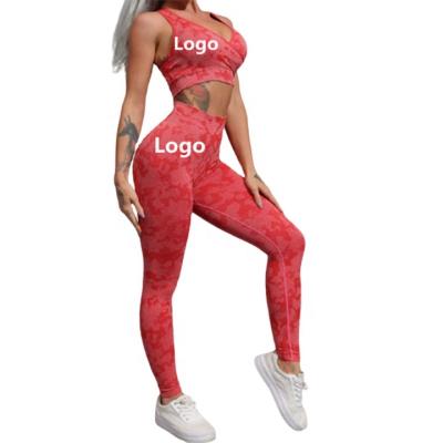 China Best Quality Viable Camouflage Sports Bra And Seamless Leggings Women Yoga Gym Sets Home Fitness Clothing for sale