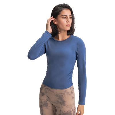 China Breathable Luxury Fitness Apparel Women Long Sleeve Yoga T-Shirts for sale