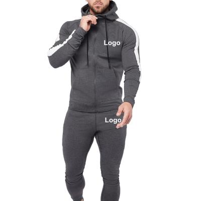 China Plus Size Custom Logo Full Zip Up Hoodies & Sports Sweatpants Fitness Sweatsuit Men Gym Training Wear for sale