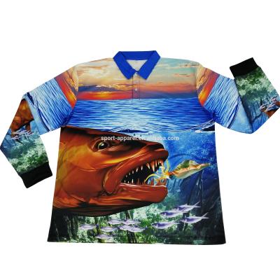 China UPF 50 UV Antibacterial Custom Sublimated Fishing Jerseys for sale