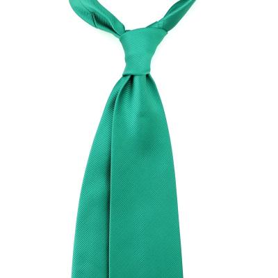 China 100% Jacquard Woven Grosgrain Handmade Men's Microfiber Solid Colors Emerald Green Tie Wholesale for sale