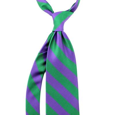 China 100% Polyester Handmade Wimbledon Sport Tennis Classic Green Purple Grass Woven Mens Bar Ties for sale