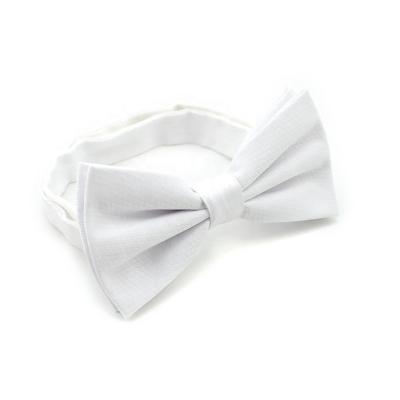 China 100% Diamond Pattern Polyester Cotton Best Handmade Adjustable White Gift Solid Color Pretied Papillon Men's Service Waiters Bow Ties for sale