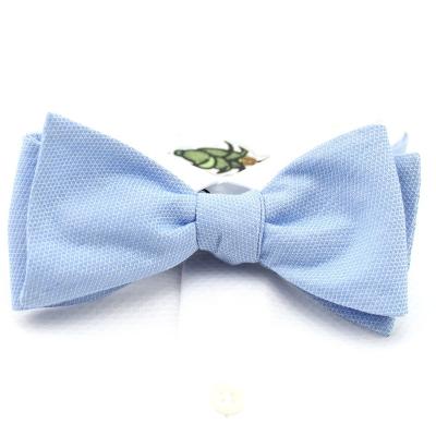 China 100% Cottons Wholesale Bowtie For Man MARS EXPO Fashion Solid Color Sky Blue Casual Handmade Adjustable Detachable Tie Individual for sale