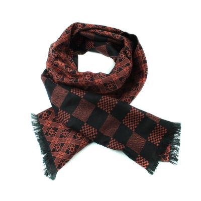 China Wholesale Warm Brushed Viscous Viscose Custom Jacquard Woven Scarf OEM Style Polyester Cashmere Feel Winter Black Red Wholesale Soft Soft Cotton Long for sale