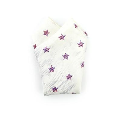 China Soft High Quality Men's Office Business Wood Grain All Over Novelty Star Luxury Custom Copy Printed Pure Twill Silk Pocket Square for sale