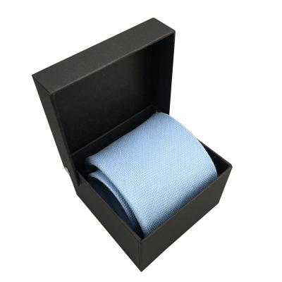 China Custom Recycled Matt Finish Gift Boxes For Tie Black Color Logo Shipping Packaging Clamshell Gift Box Silk Cardboard Materials Tie Style for sale