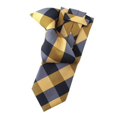 China 100% Handmade Wholesales Simplify Import Mens Security Officer Easy Wear Durable 100 Polyester Woven Plaid Check Pretied Clip Tie for sale